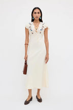 Amari Dress in Daisy Sun Embroidery Cream