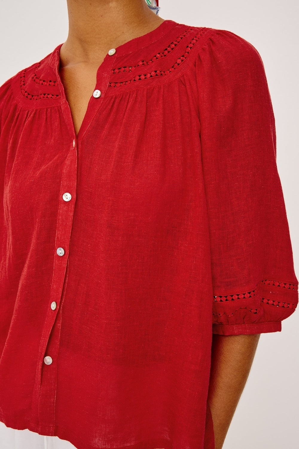 Theia Blouse in Tomato