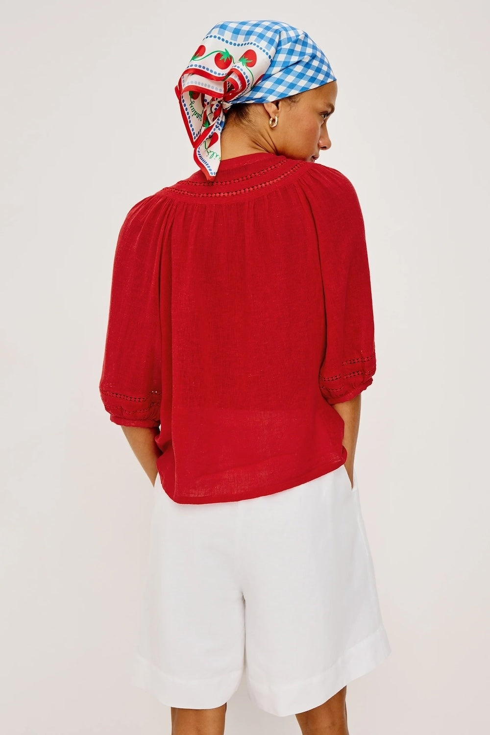 Theia Blouse in Tomato