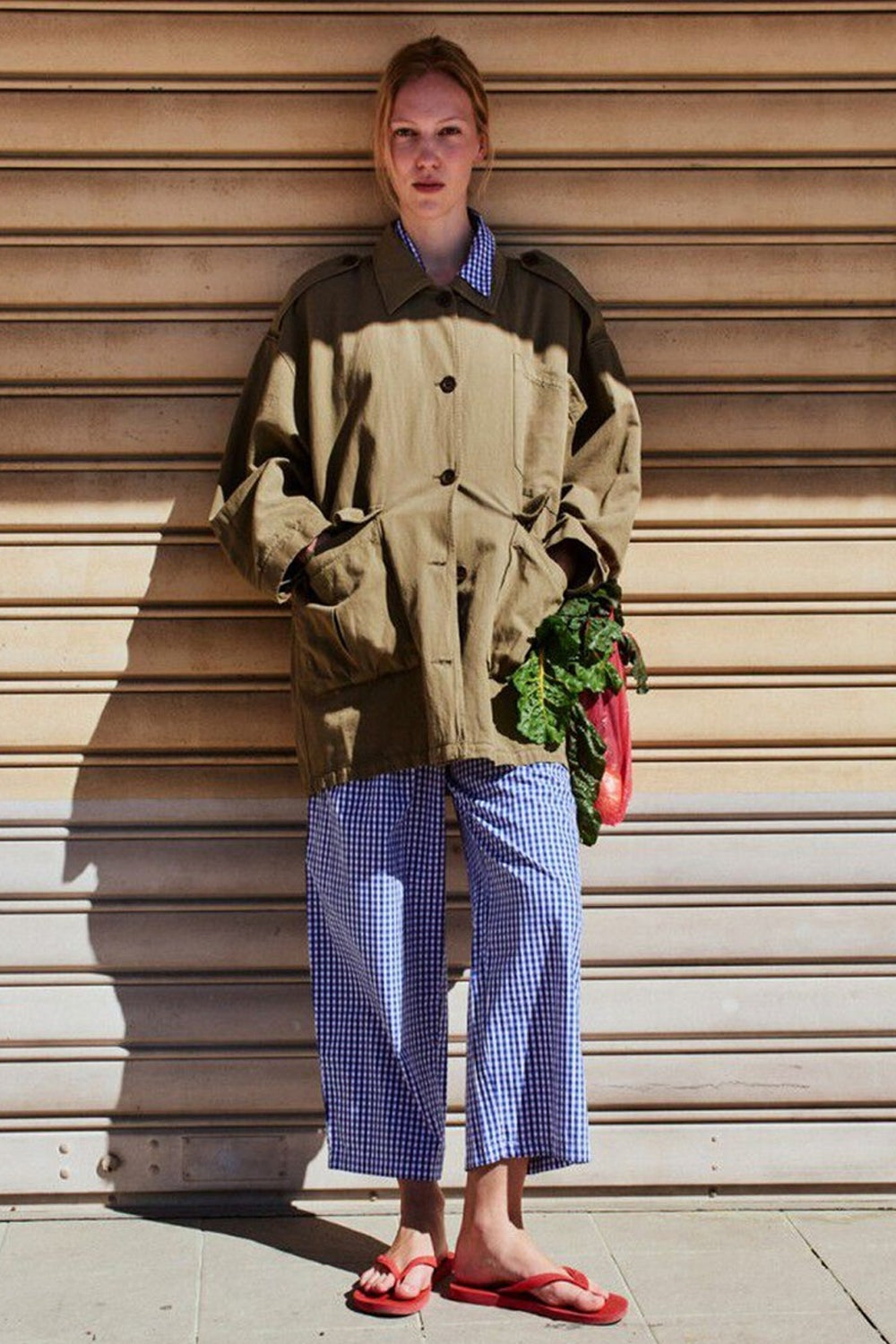 Ekirow Check Trousers in Vichy Blue