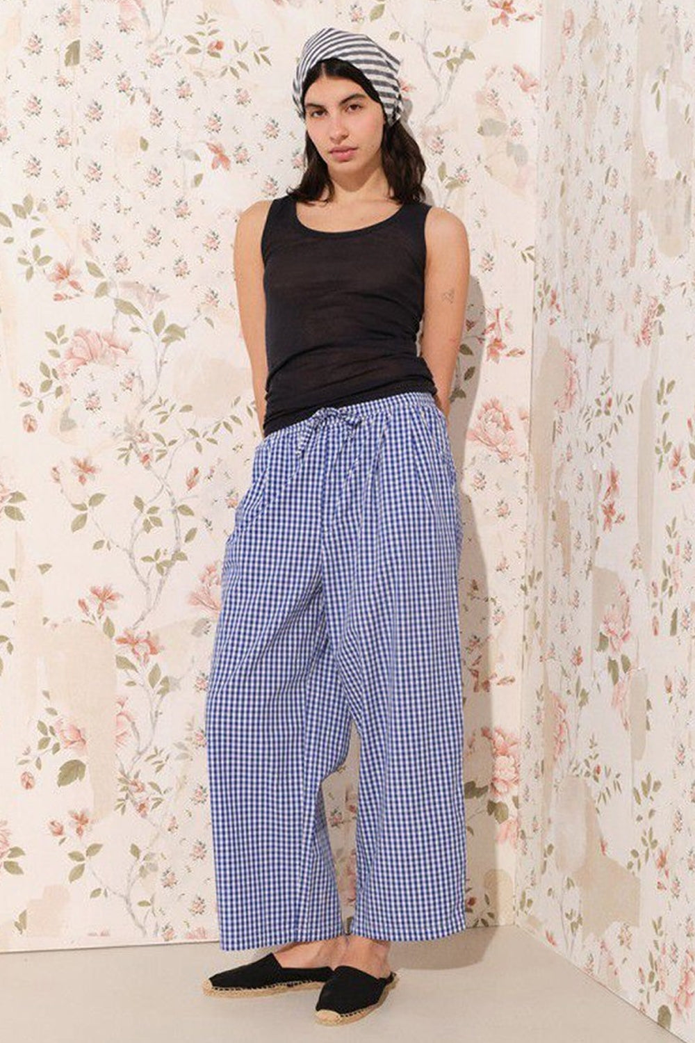 Ekirow Check Trousers in Vichy Blue