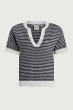 Dora Knit Top 2.0 in Snow White/Black
