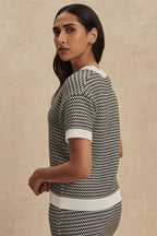 Dora Knit Top 2.0 in Snow White/Black