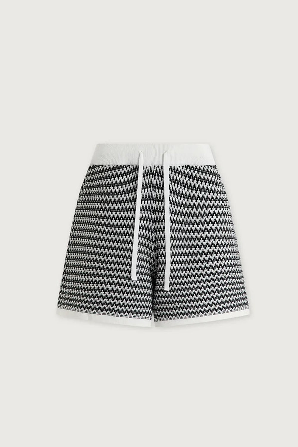 Villiers Knit Shorts in Snow White/Black