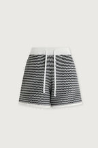Villiers Knit Shorts in Snow White/Black