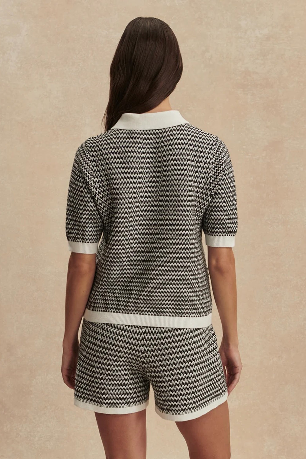 Villiers Knit Shorts in Snow White/Black