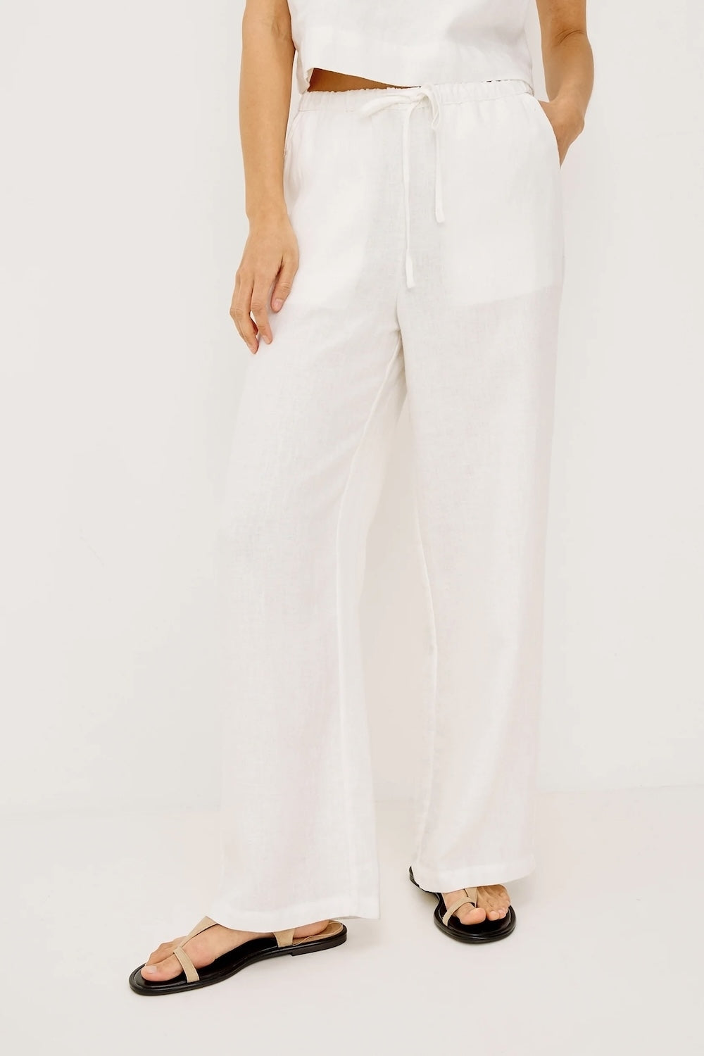 Emmie Linen Trousers in White