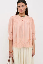 Erika Cotton Top in Peach