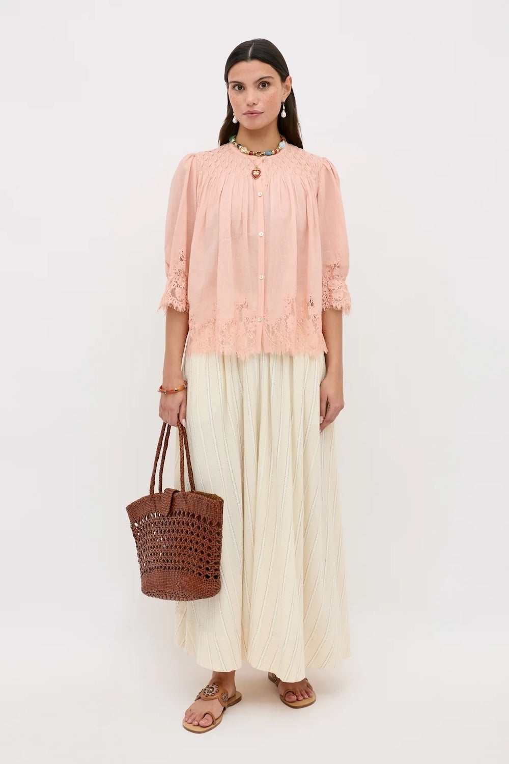 Erika Cotton Top in Peach