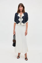Ursula Top in Layla Dot Navy