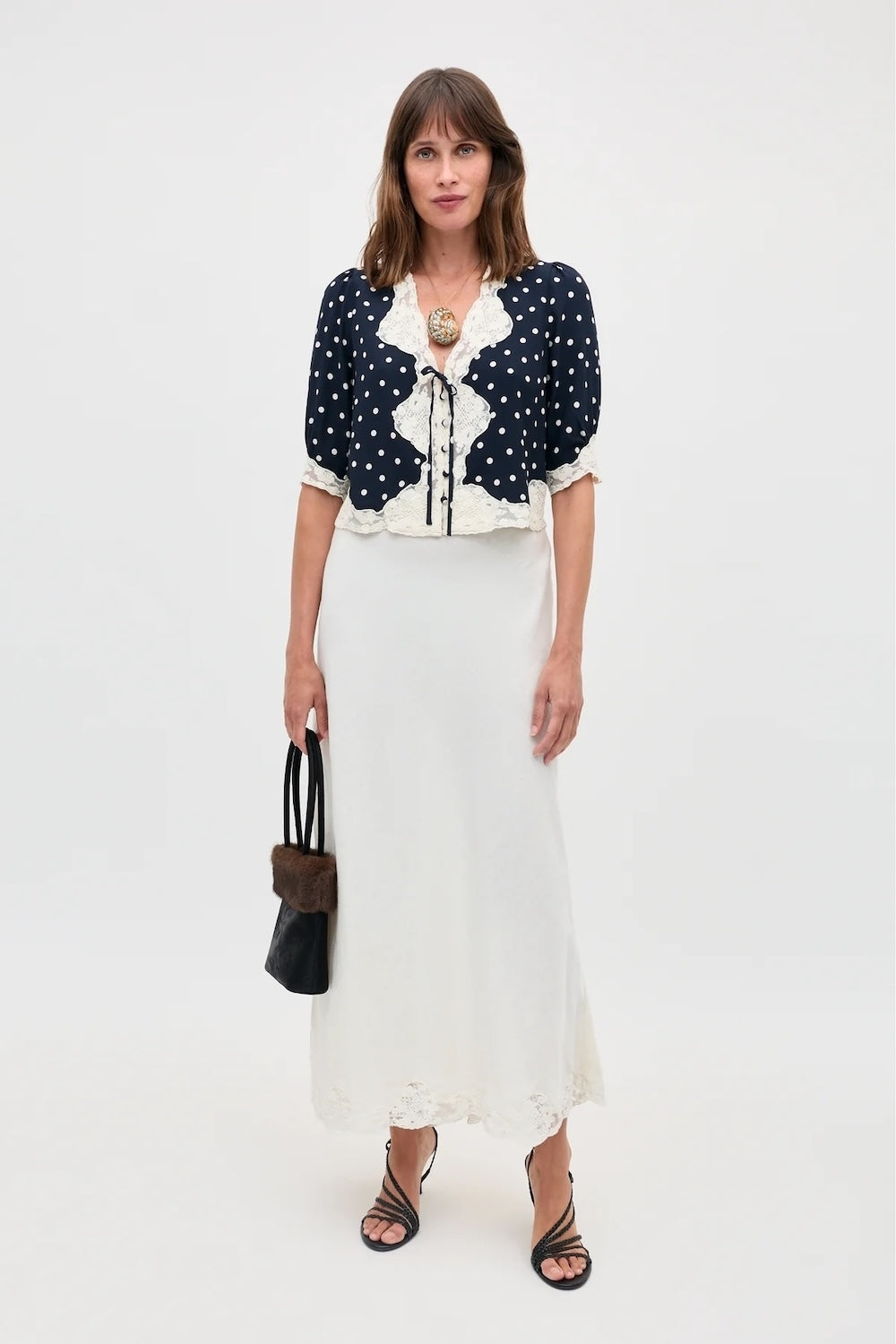 Ursula Top in Layla Dot Navy