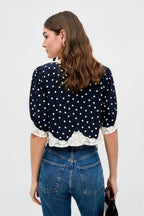 Ursula Top in Layla Dot Navy