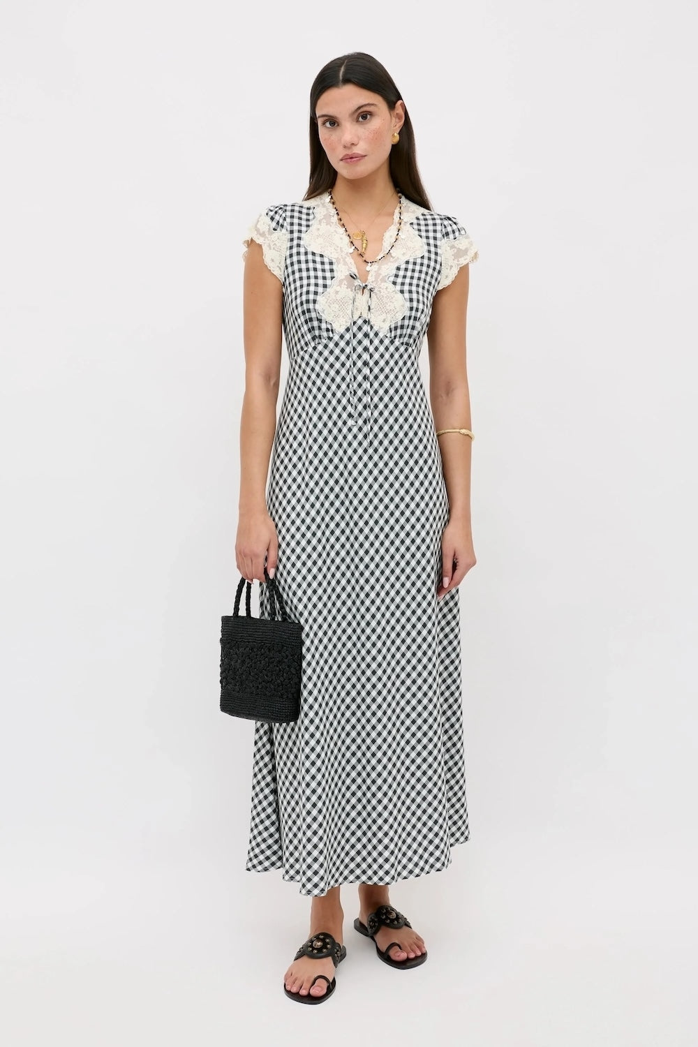 Amari Beth Check Midi Dress