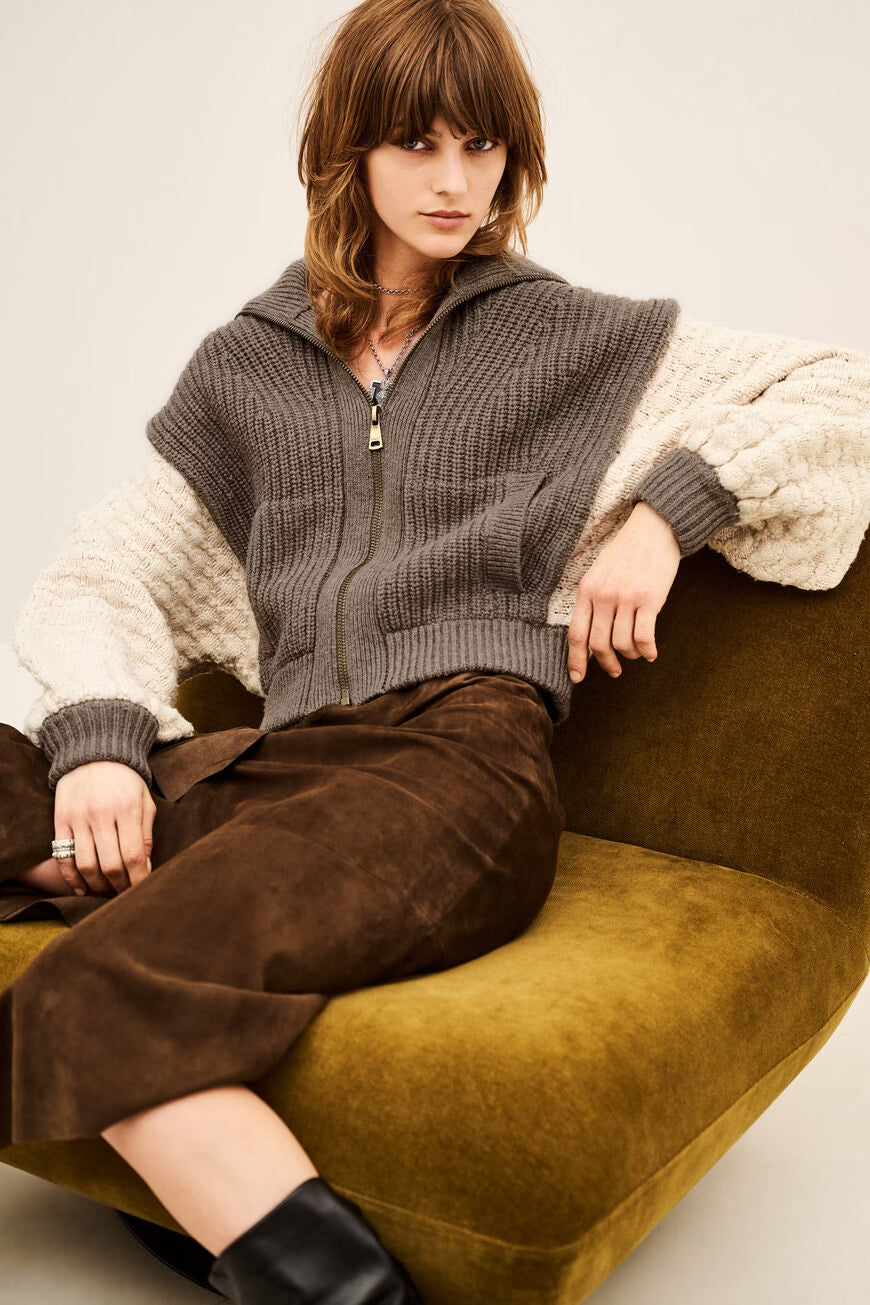 BA&SH Essen Cardigan in Chamois