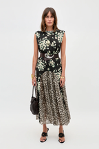 Coralie Dress in Amelia Gremlin Mix Black
