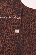 Damson Madder Embroidered Apron In Dark Leopard/Lilac
