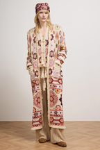 Soraya Cotton Lurex Duster in Ecru