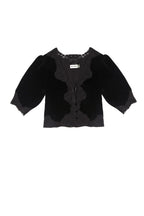 RIXO Ursula Silk-Velvet Top in Black