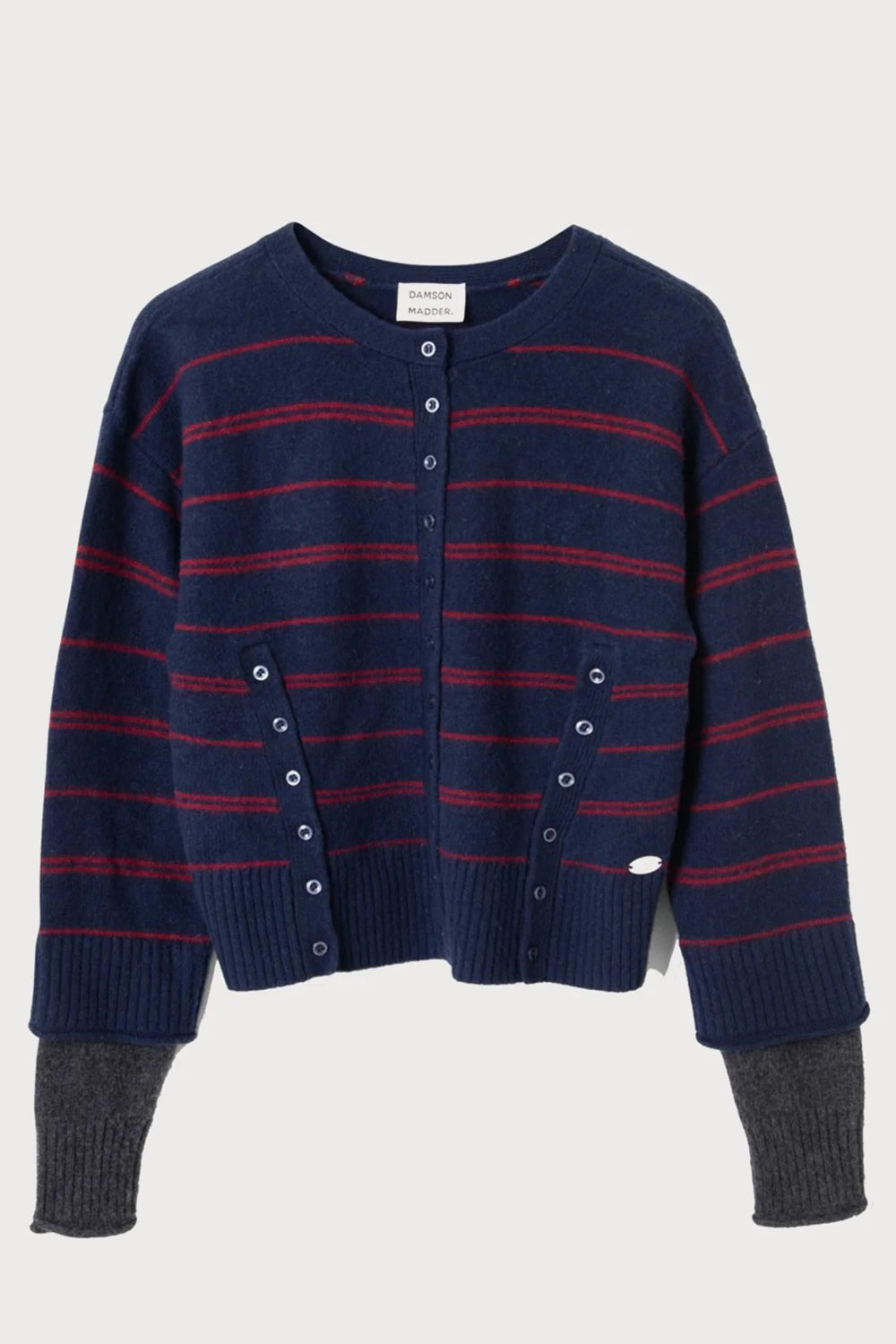 Damson Madder Franny Merino Wool Cardigan in Navy