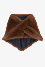 Helen Moore Triangle Scarf in Mahogany Faux Fur