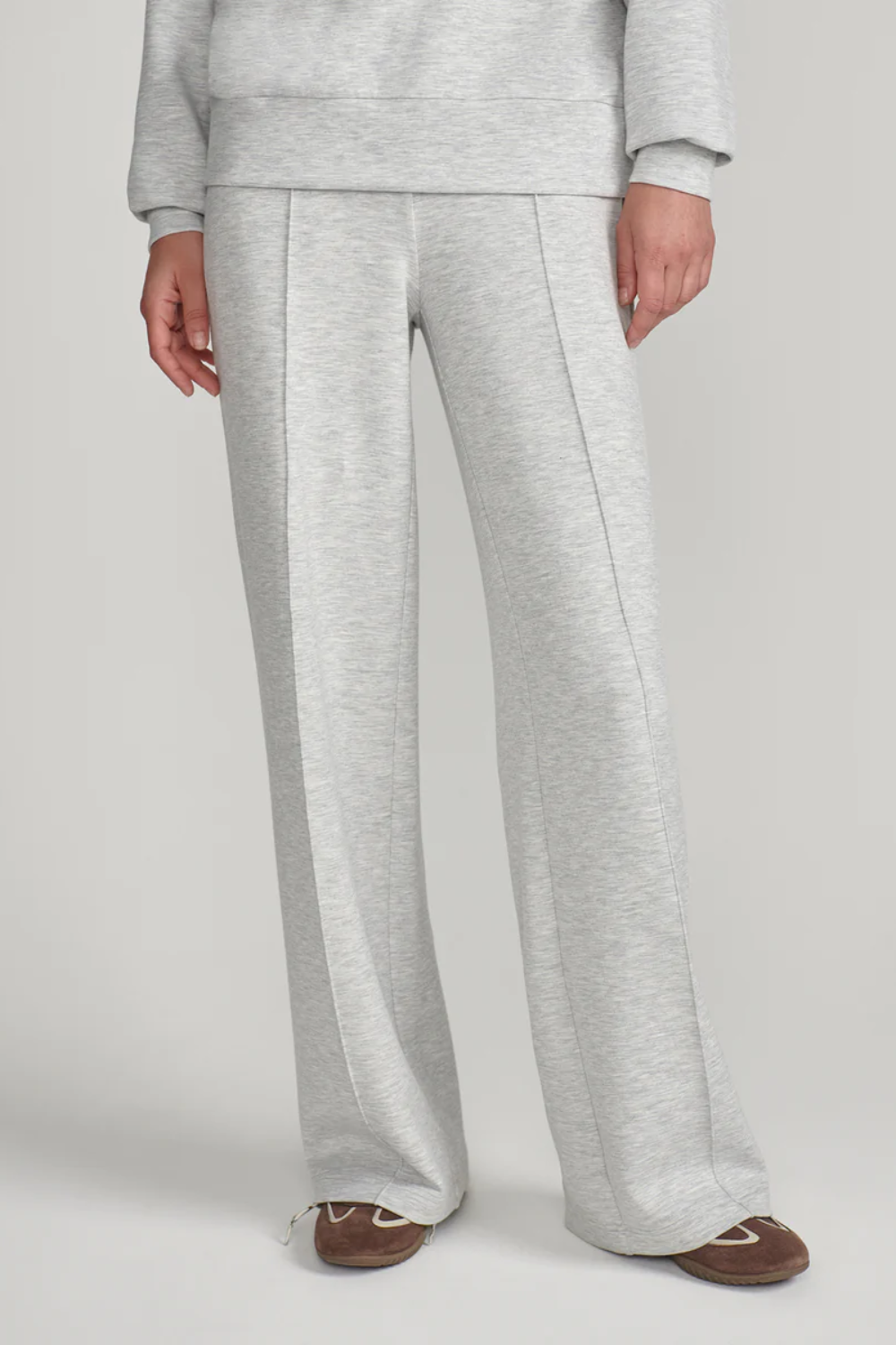 Varley The Wide Leg Pant 30 in Light Grey Marl