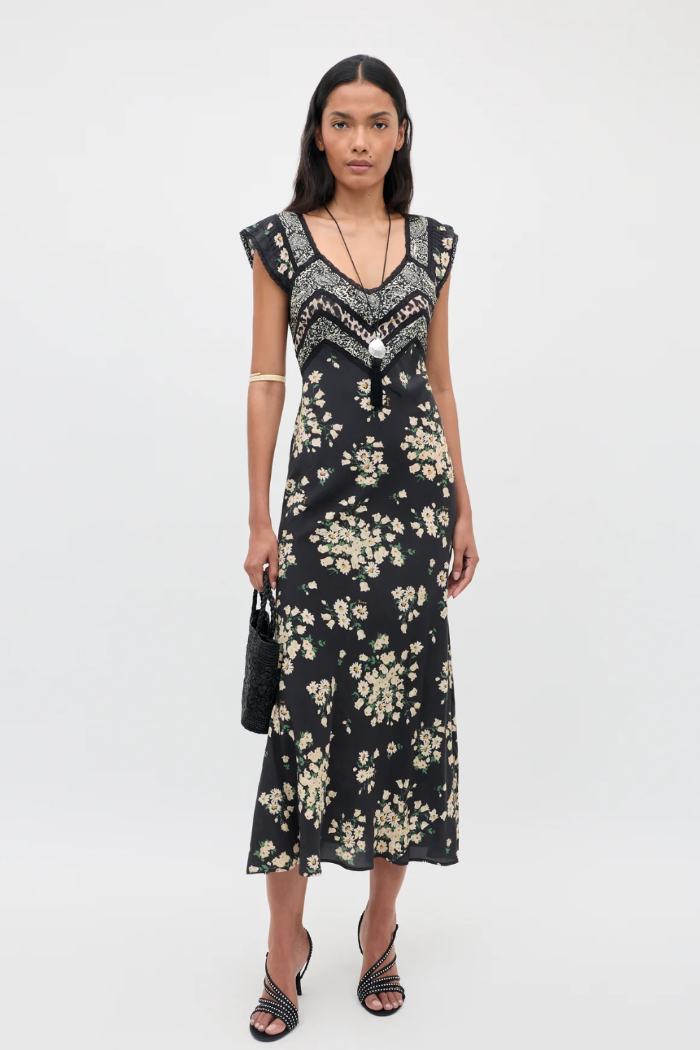 Bailee Dress in Amelia Gremlin Mix Black