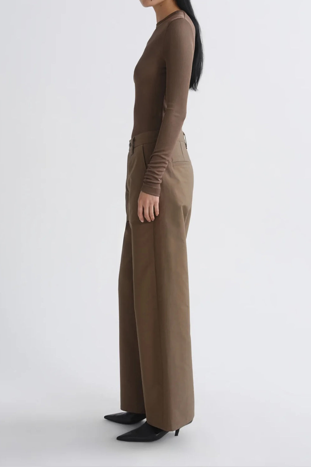 AGOLDE Low Curve Utility Trouser in Sateen Uniform Olive