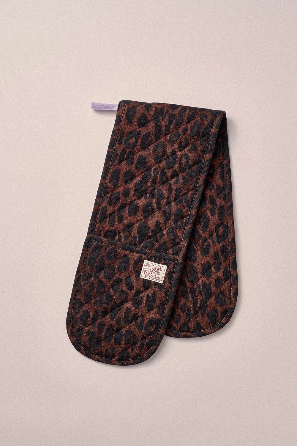 Damson Madder Double Oven Glove in Dark Leopard/Lilac