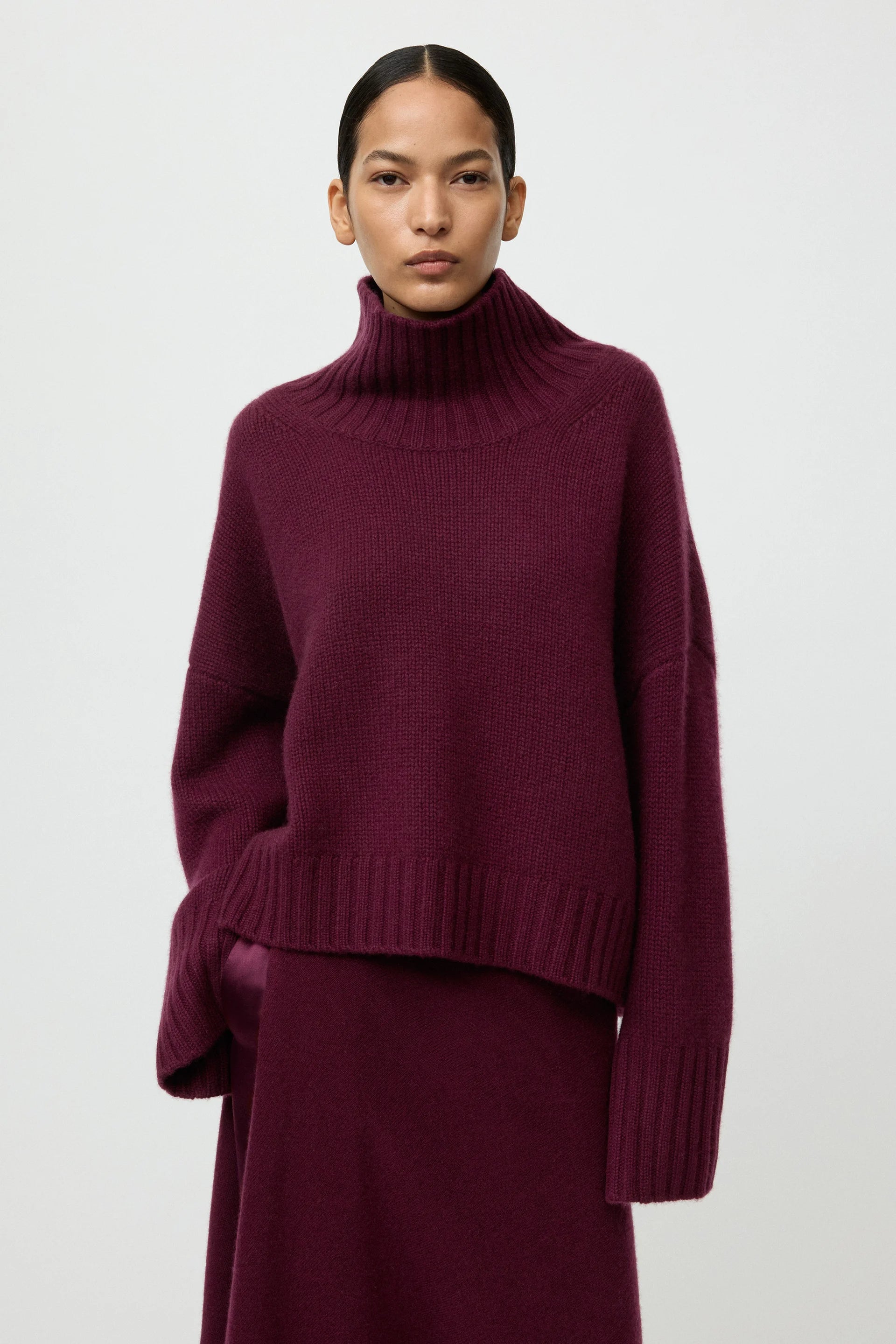 SOFT GOAT Girlfriend Turtleneck in Bordeaux