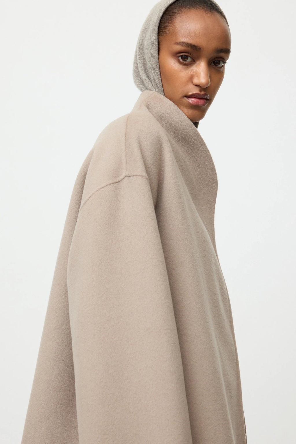 SOFT GOAT Short Jacket in Dark Sand