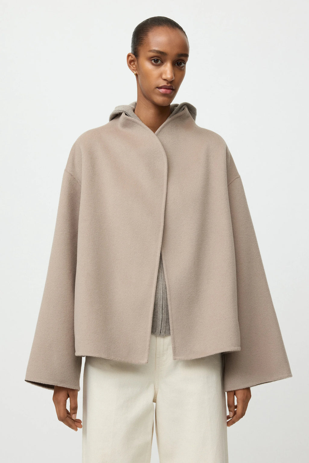 SOFT GOAT Short Jacket in Dark Sand