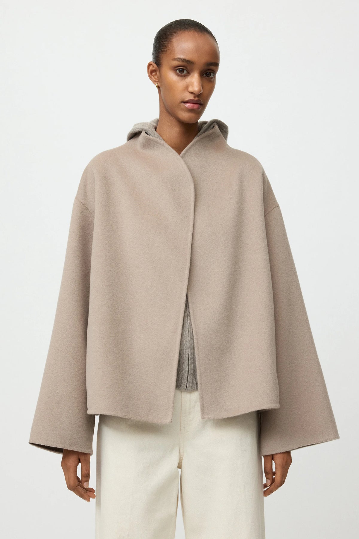 SOFT GOAT Short Jacket in Dark Sand