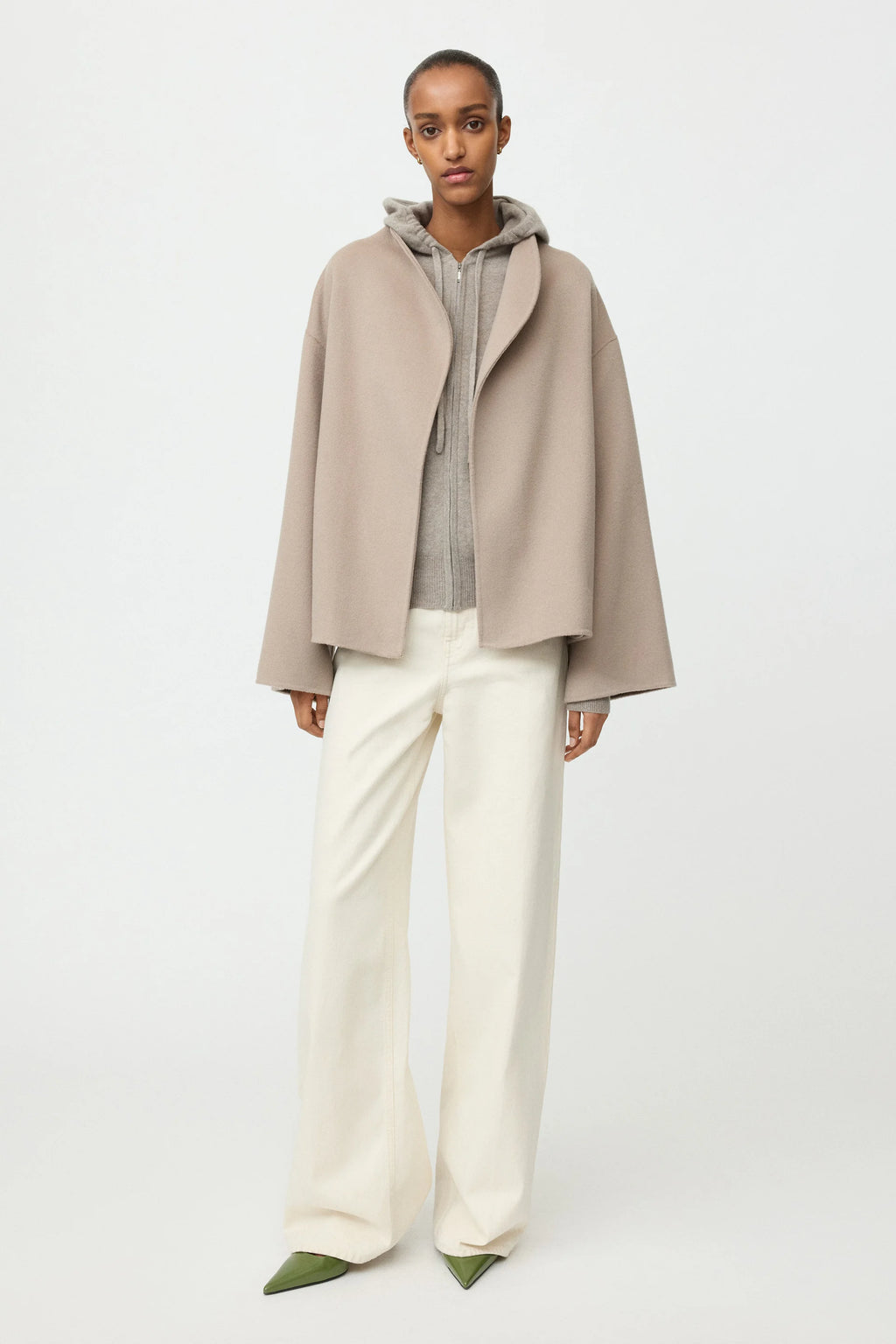 SOFT GOAT Short Jacket in Dark Sand