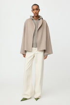 SOFT GOAT Short Jacket in Dark Sand