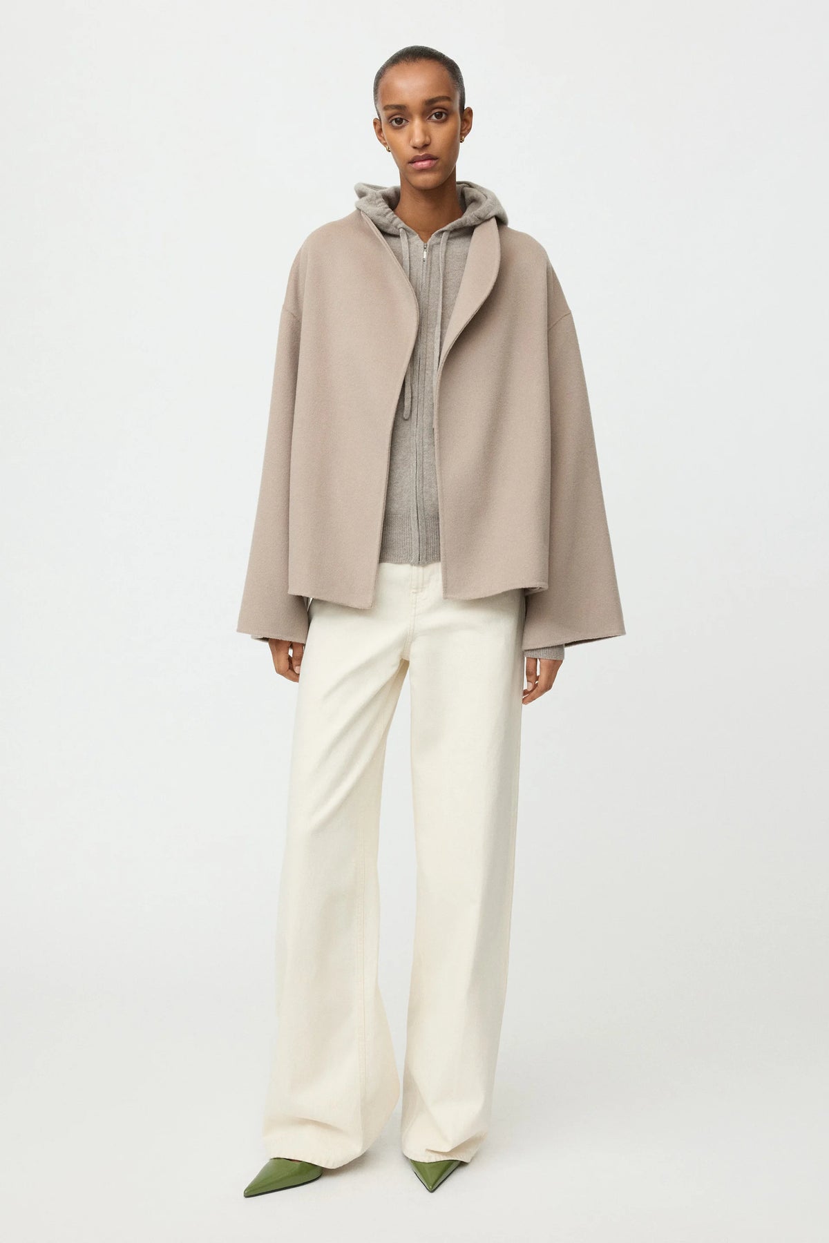 SOFT GOAT Short Jacket in Dark Sand
