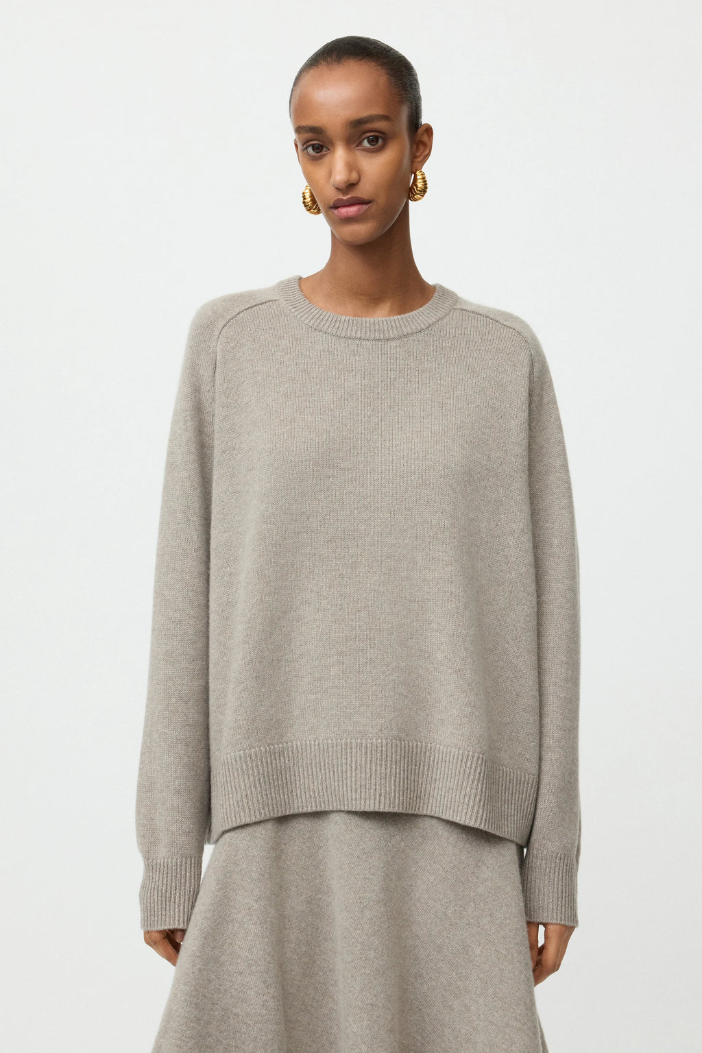 SOFT GOAT Boyfriend Crewneck in Greige