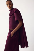 SOFT GOAT Knitted Scarf in Bordeaux