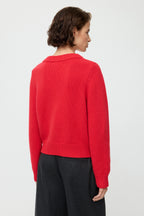 SOFT GOAT Chunky V-neck in Rouge