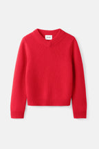 SOFT GOAT Chunky V-neck in Rouge