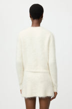 SOFT GOAT Alpaca Cardigan in Feather White