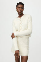 SOFT GOAT Alpaca Cardigan in Feather White