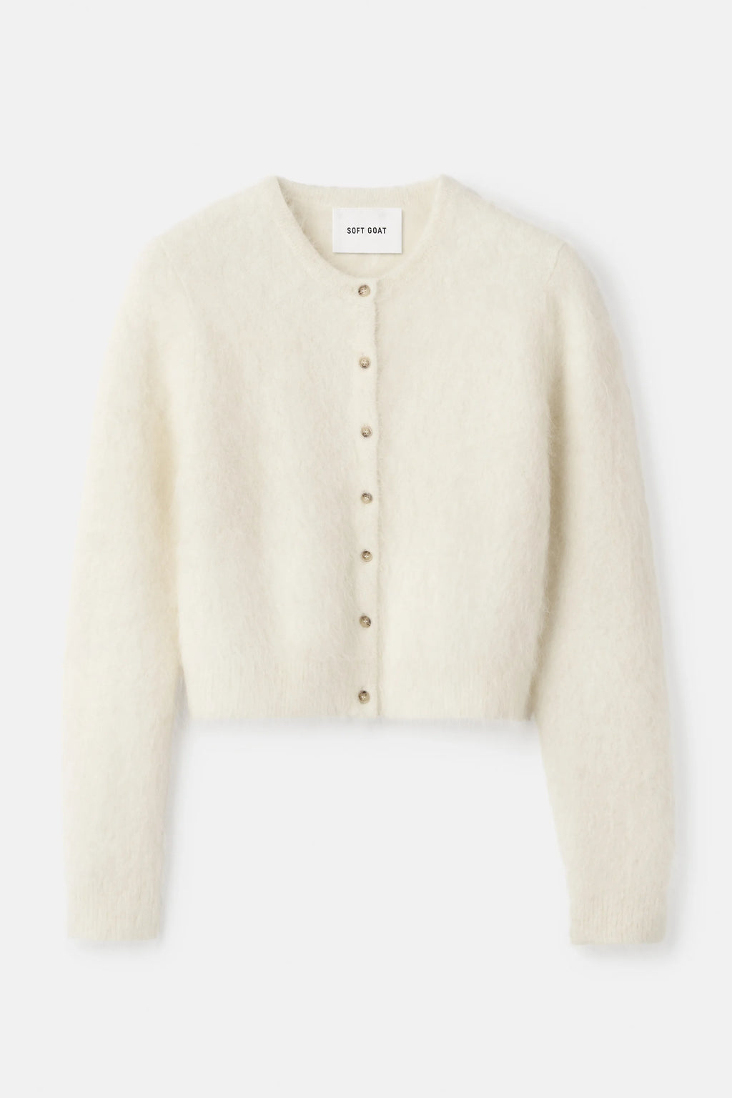 SOFT GOAT Alpaca Cardigan in Feather White