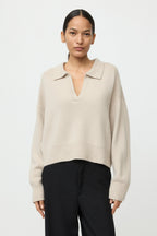 SOFT GOAT Relaxed Fit Polo Shirt in Chalk