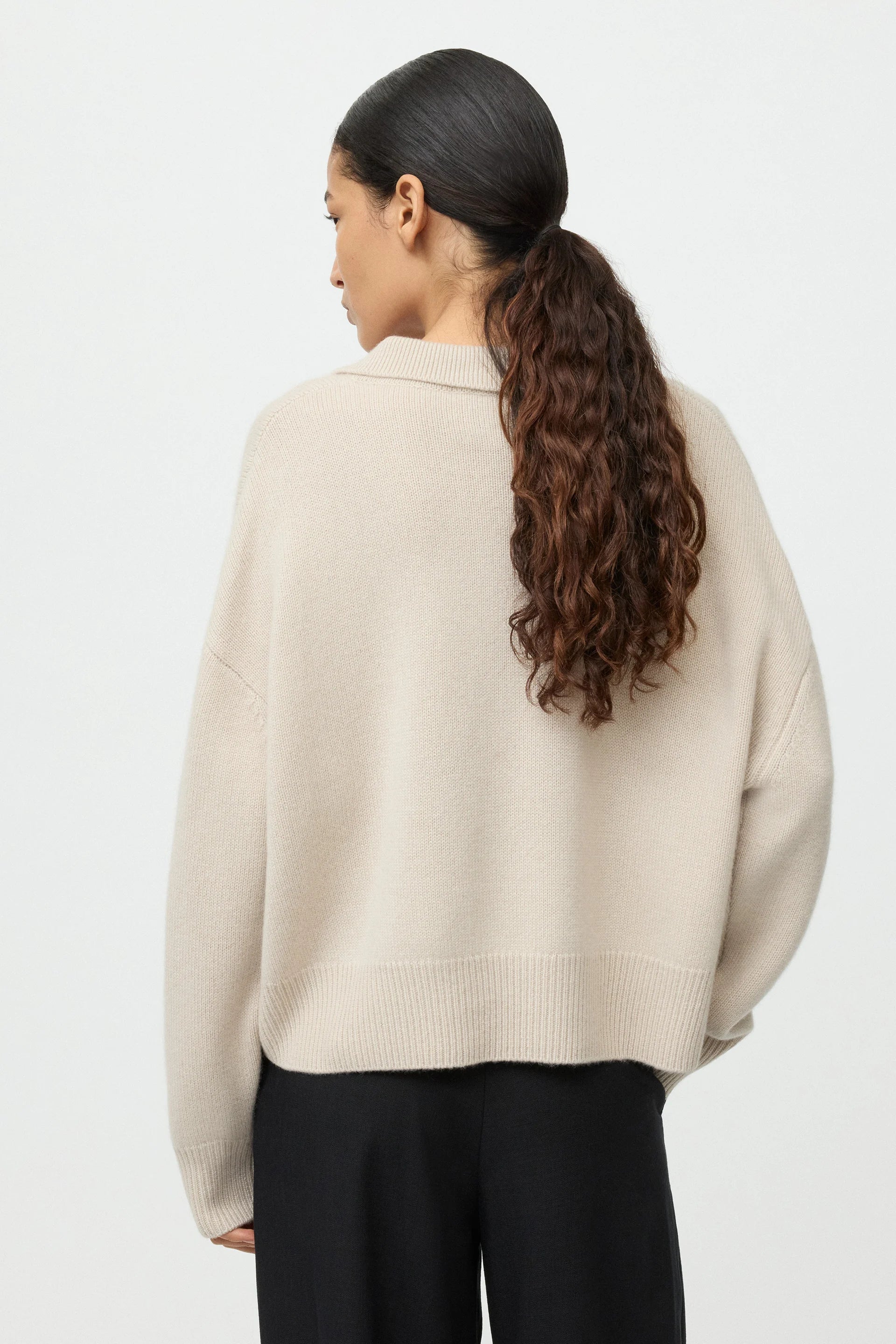 SOFT GOAT Relaxed Fit Polo Shirt in Chalk