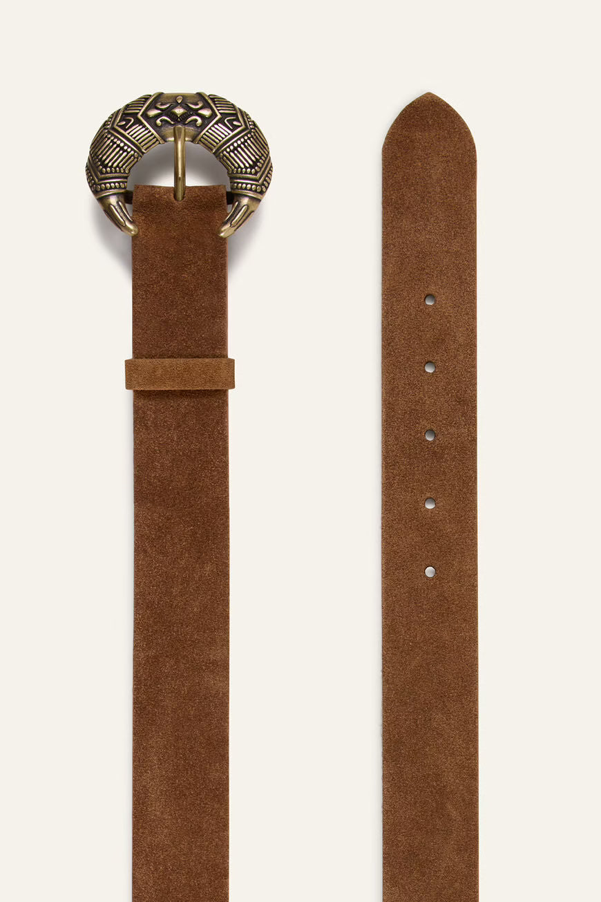 BA&SH Bandy Brown Suede Belt