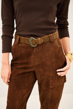 BA&SH Bandy Brown Suede Belt