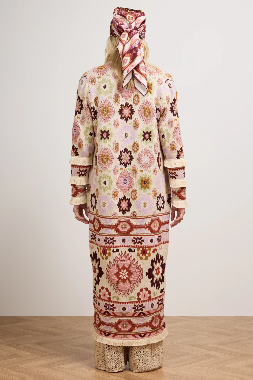 Soraya Cotton Lurex Duster in Ecru