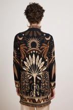 Magic Leopard Cotton Cardigan in Black