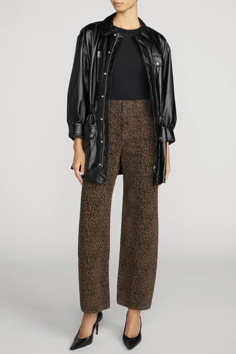 The Bow High Rise Curved Leg Crop Flocked in Sandcat