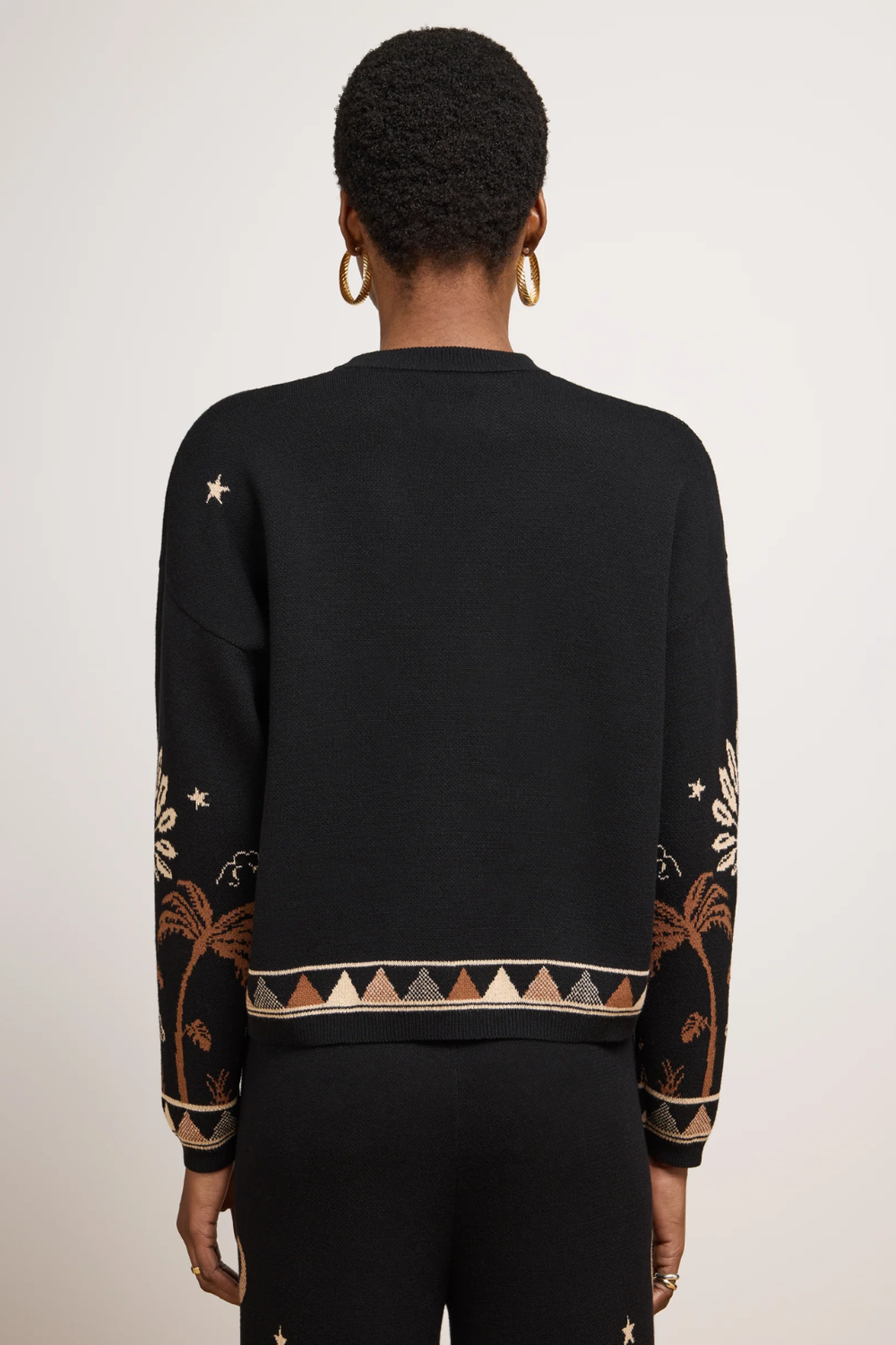 Magic Leopard Cotton Jumper in Black